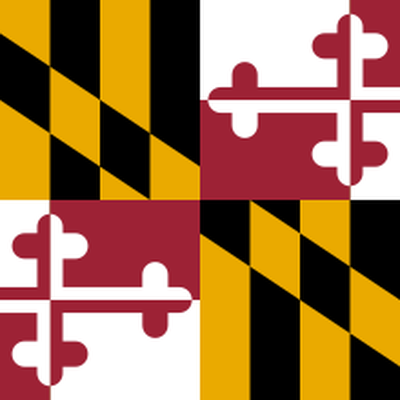Maryland flag, cropped: gold-and-black and red-and-white quadrants